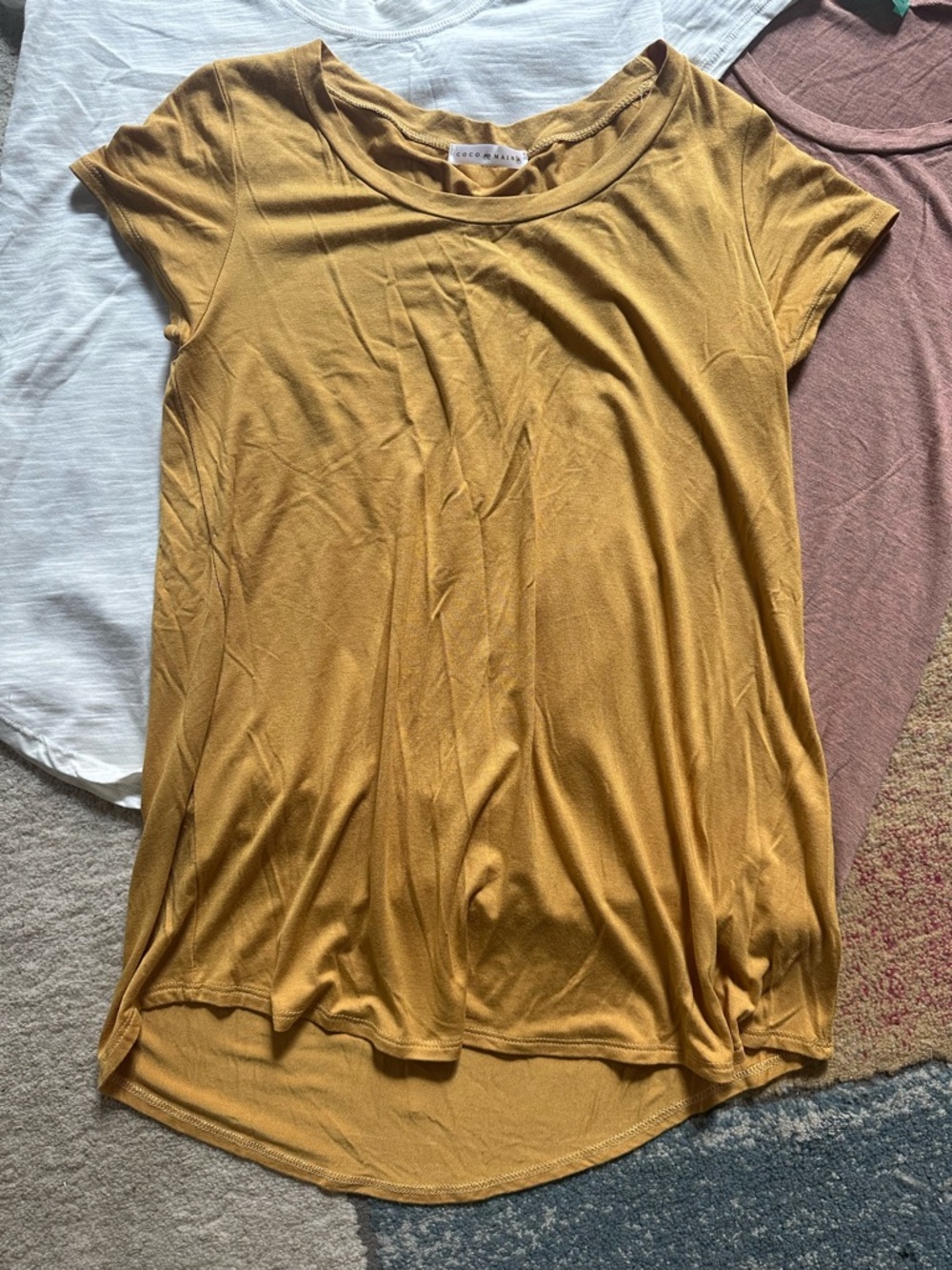 Venley & Chris & Carol & Coco Main medium t shirt set mustard cream & mauve (3) - Picture 3 of 14